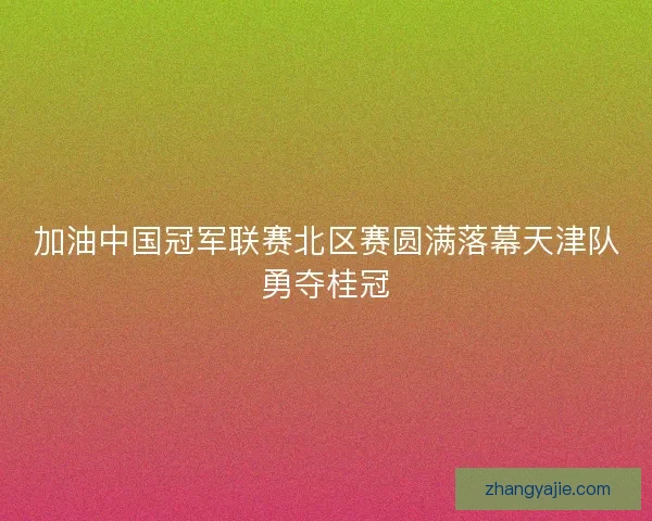 加油中国冠军联赛北区赛圆满落幕天津队勇夺桂冠